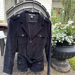 Banana Republic Velvet Black Military Jacket